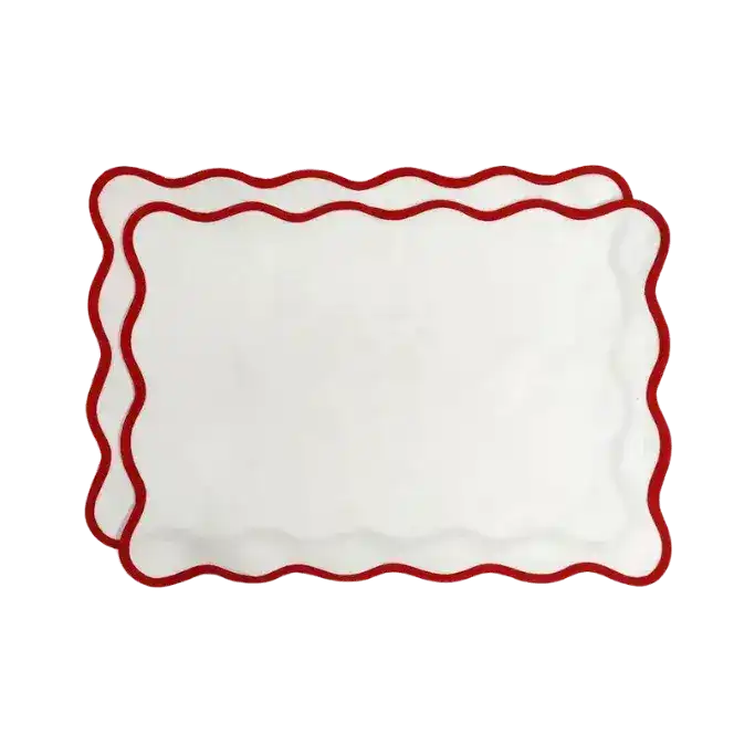 Classic Solid Scalloped Cotton Placemats - MAIA HOMES