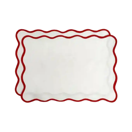 Classic Solid Scalloped Cotton Placemats - MAIA HOMES