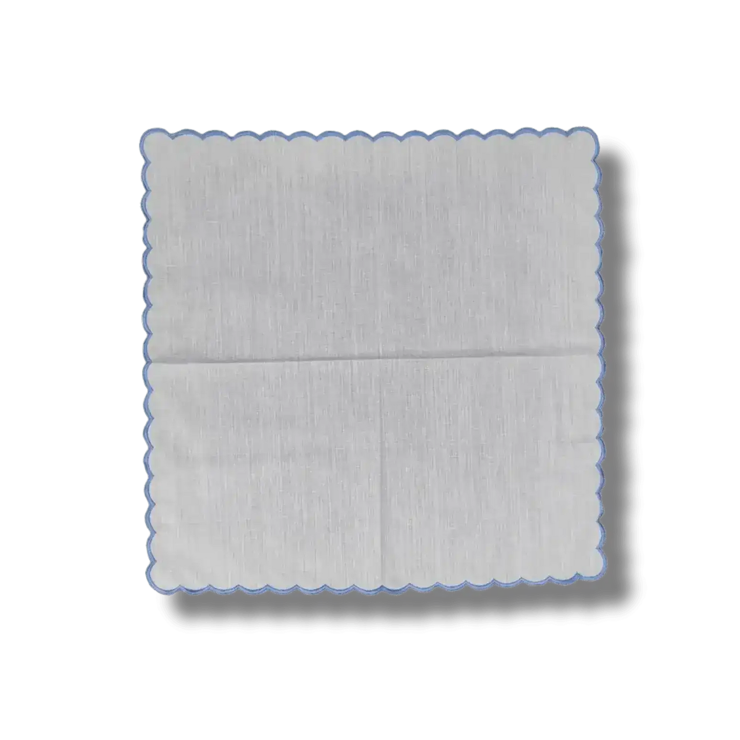 Embroidered Trim White Linen Napkins