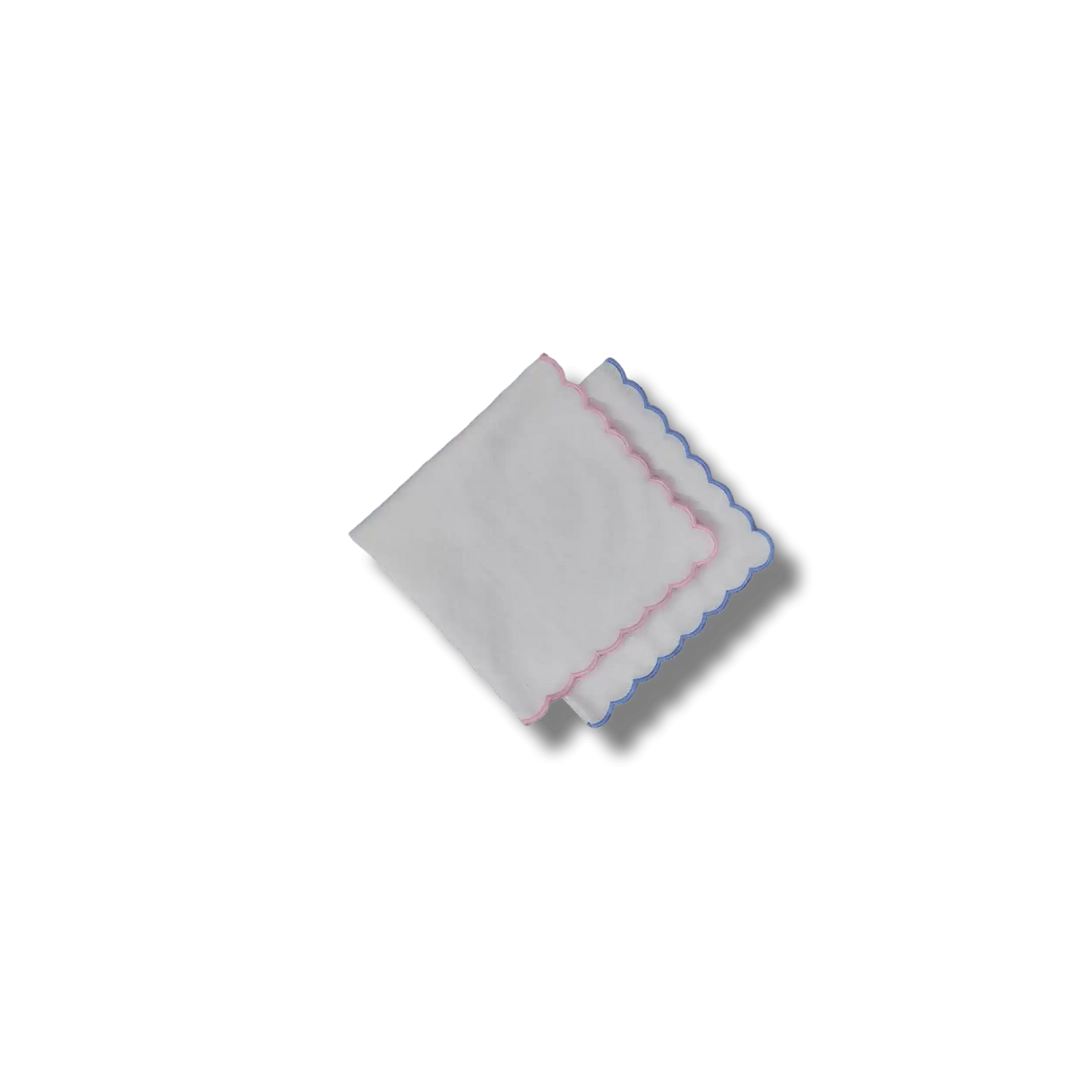 Embroidered Trim White Linen Napkins