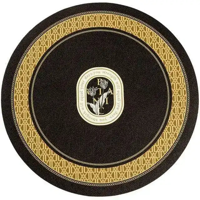 Faux Leather Printed Round Placemats - MAIA HOMES