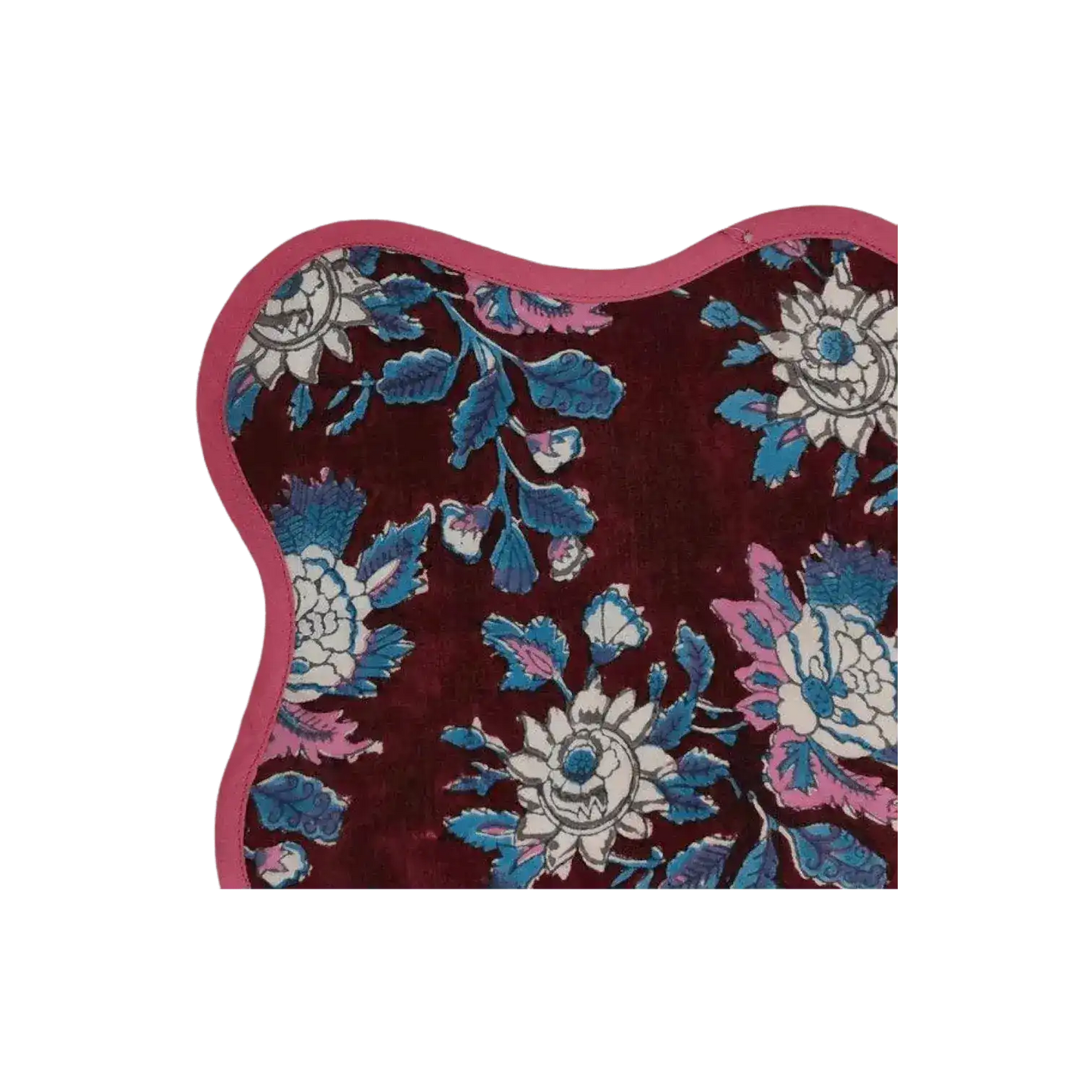 Hand Block Printed Emma Scalloped Cotton Napkins