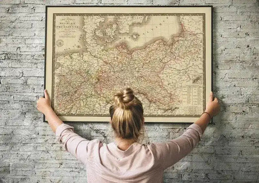 Historical Map of Kingdom of Prussia 1827| Old Map Wall Decor