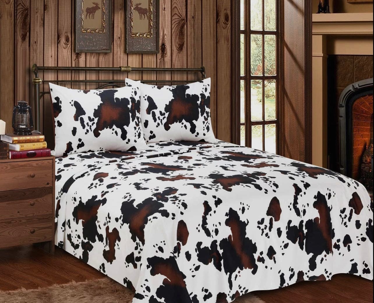 KING Cow 4 pc Sheet set