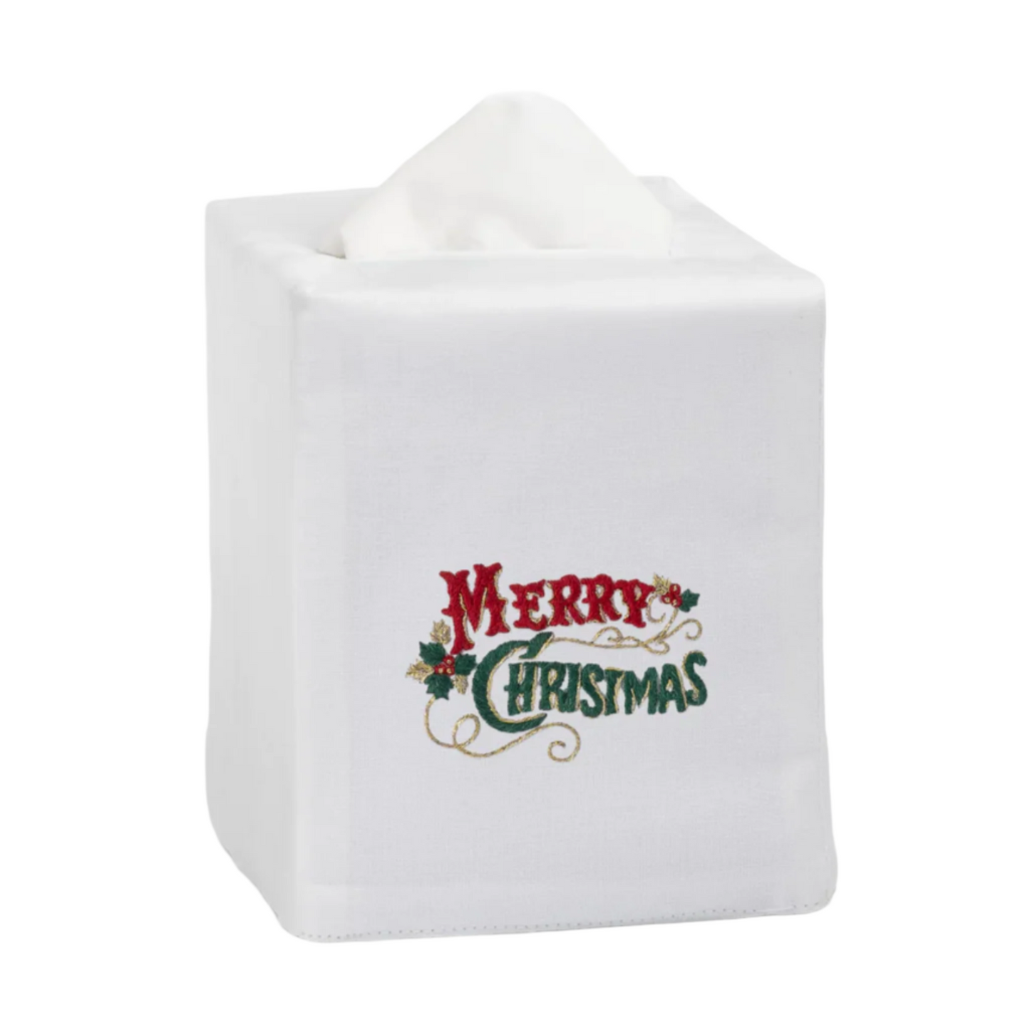 Set of Two Merry Christmas Classic Tissue Box Covers