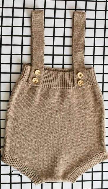 Girl's Clothing Brown / 3M Baby Knit Suspender Romper
