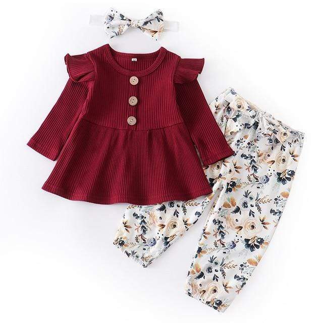 Red / 3M / China Newborn Baby Girl Clothes Set