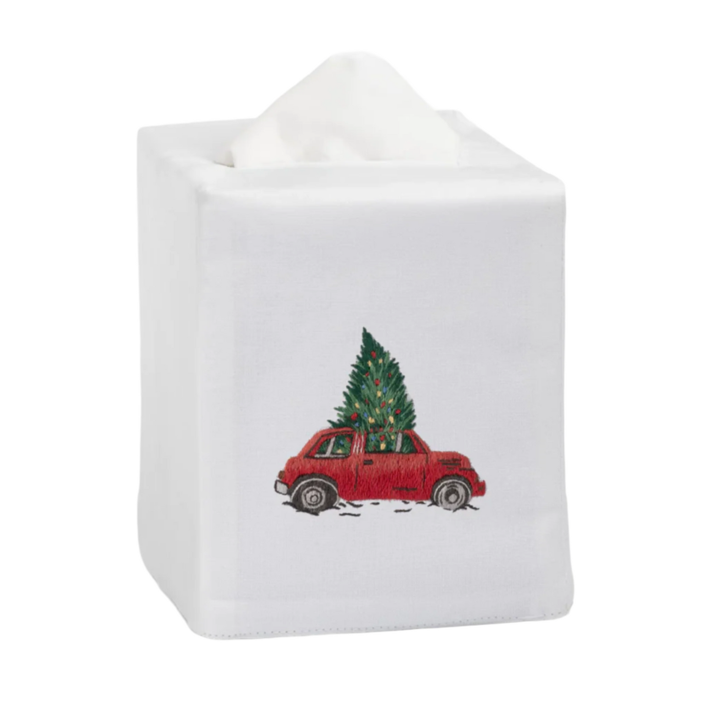 Set of Two Christmas Tree Car Tissue Box Covers