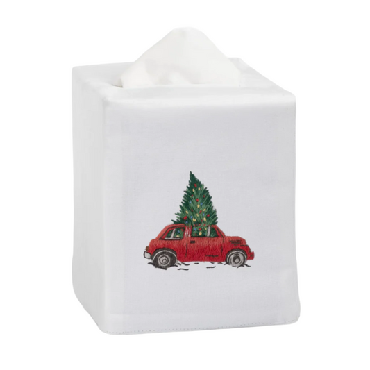 Set of Two Christmas Tree Car Tissue Box Covers
