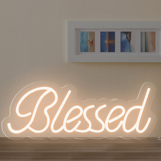 Blessed Neon Light Sign in White 43x16x 0.55cm