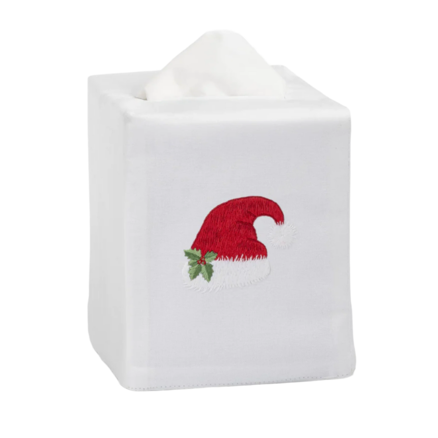 Set of Two Santa Hat Christmas Tissue Box Covers