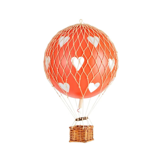 Small Red With White Hearts Hot Air Balloon Model