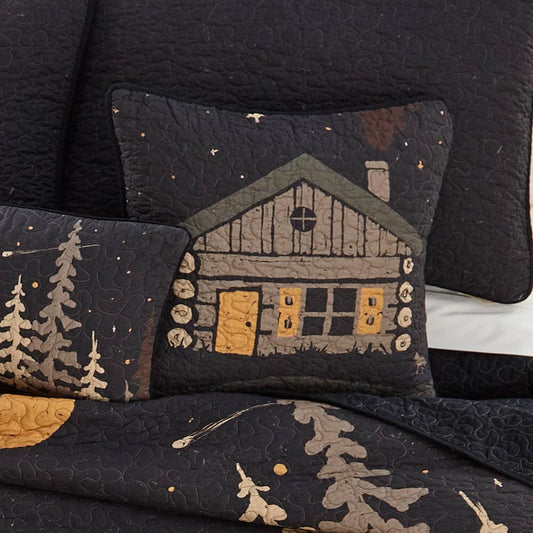 Twilight Cabin Square Pillow