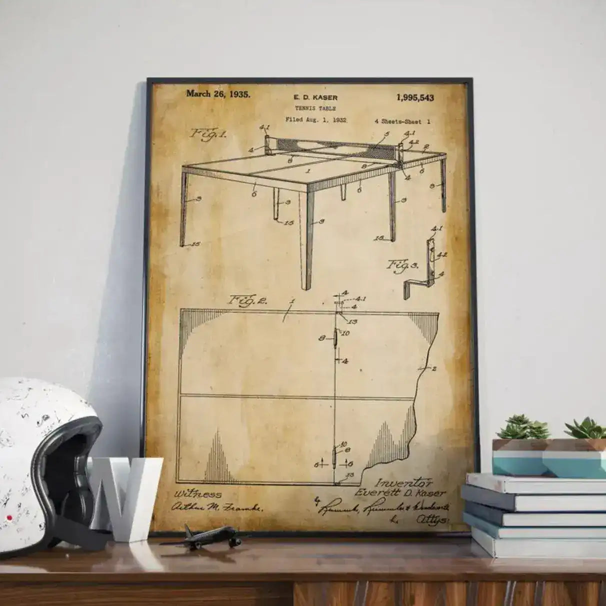 Vintage Table Tennis Patent Poster Print